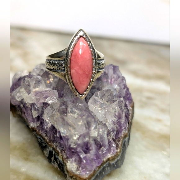 Carolyn Pollack Pink Rhodochrosite Ring - Picture 3 of 8
